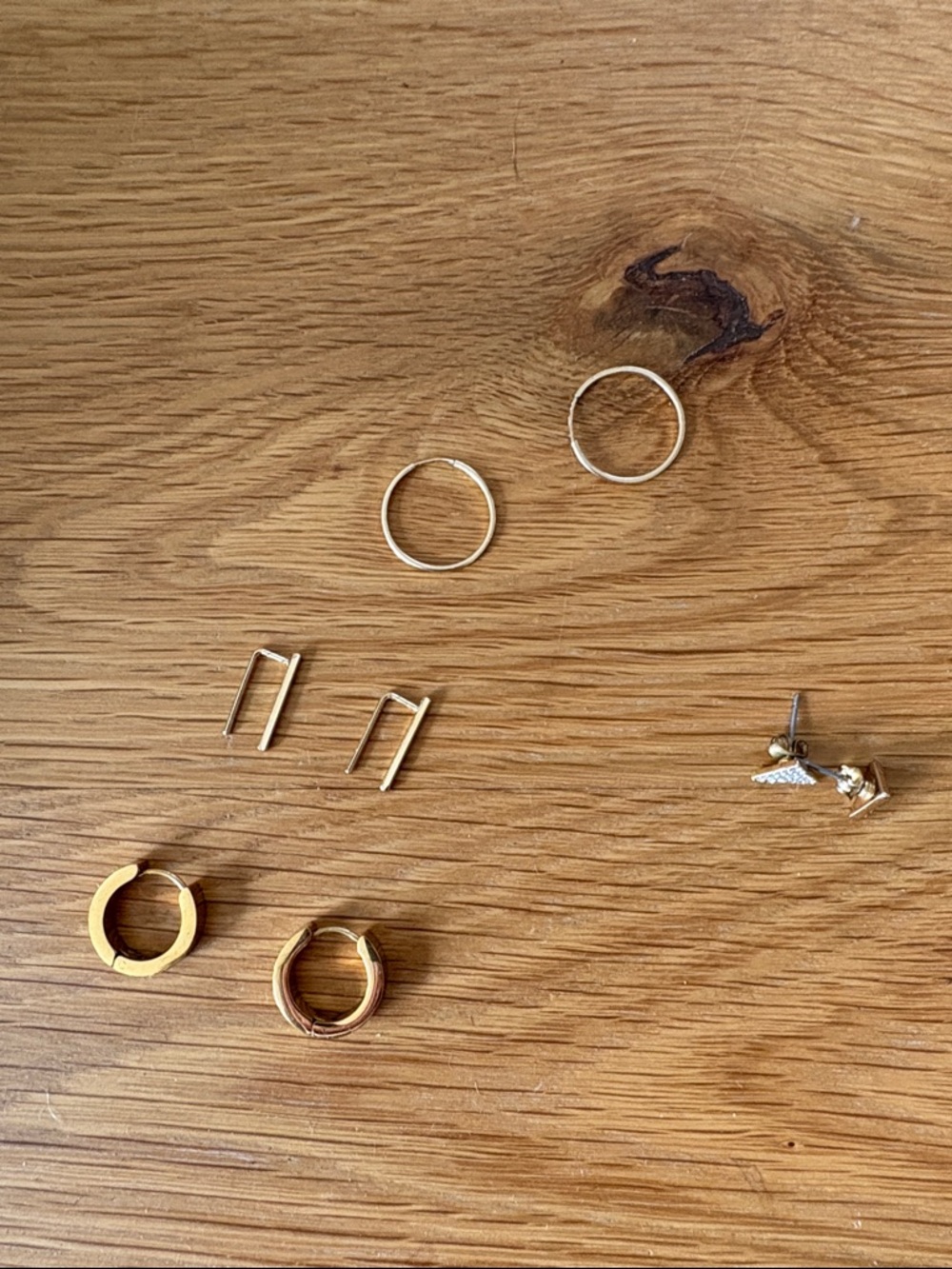 Mixed Gold Tone Earring Set - Minimal Hoops & Studs from Baleen Jewlery